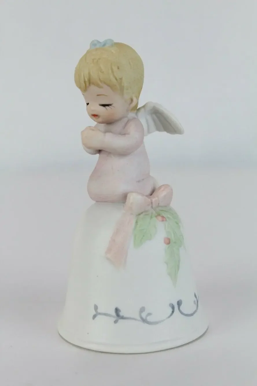 Lefton Angel Bell praying pink girl Porcelain 3